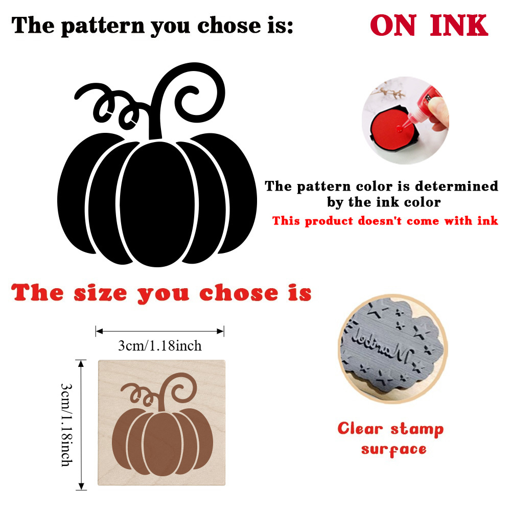 Beautiful Easy Vine Pumpkin Wooden Rubber Stamp