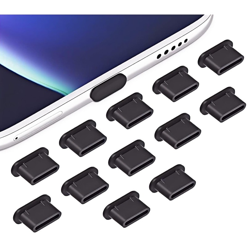 12pcs Usb-c Dust Plug Compatible For Usb- - Port Caps With & , Compatible For Iphone 15/16, S21-s24 Ultra, Macbook, Huawei, Xiaomi Type-c Smartphones/tablets/e-books