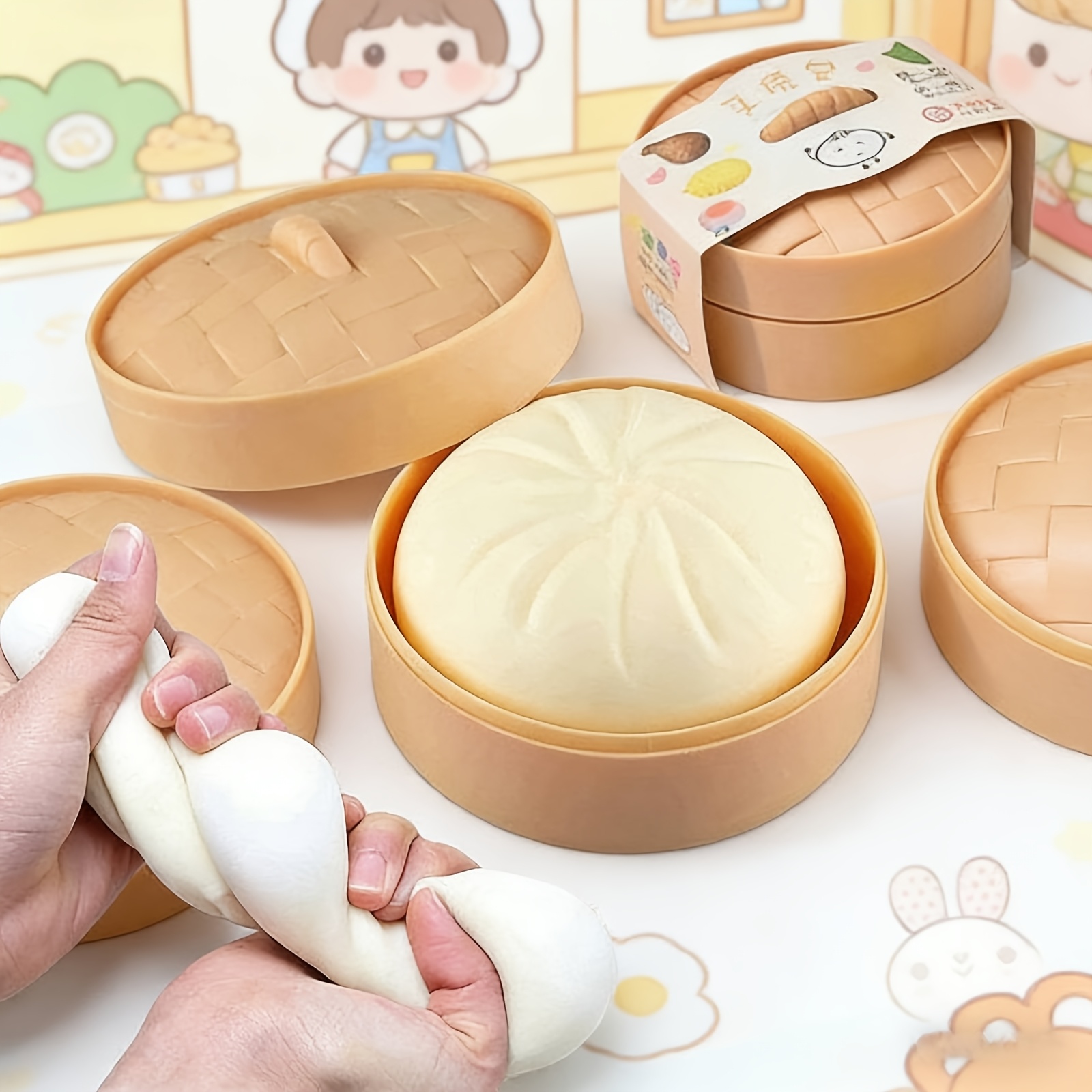 3pcs 2 17in dumpling shaped squeeze toys random only 1 glitter dumpling per pack of 12 more surprise pet toys Product details 4