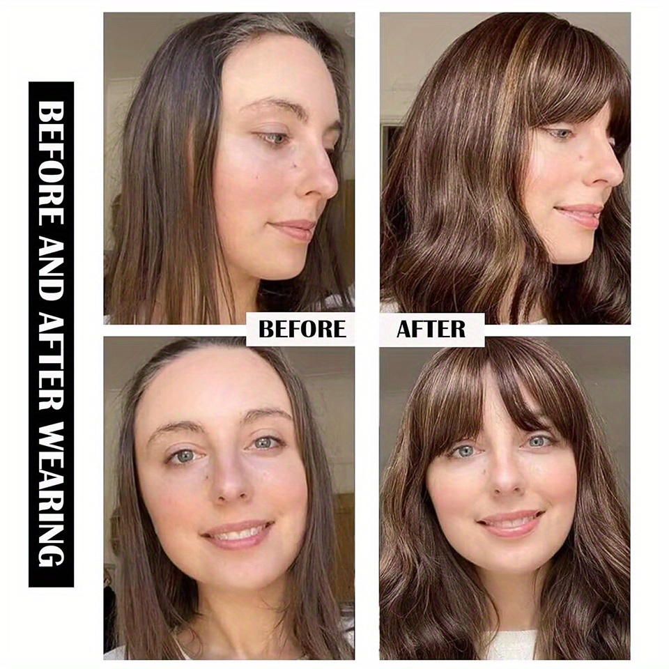   2 dark brown straight human hair topper with bangs for women real human hair toppers for thin hair 8inch 10inch hairpieces details 5