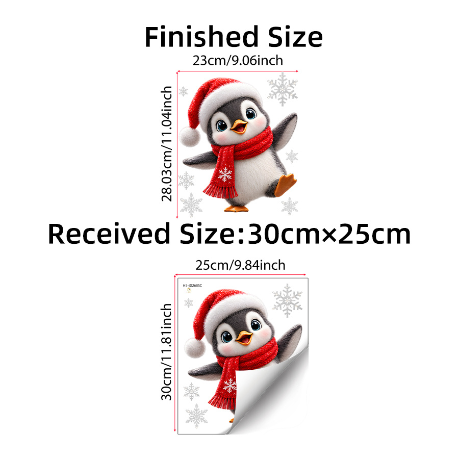 TEMU Autocollants de fenêtre de Noël, Bonnet du Père Noël Écharpe rouge Bec orange de neige blancs, Autocollants électrostatiques de fenêtre double