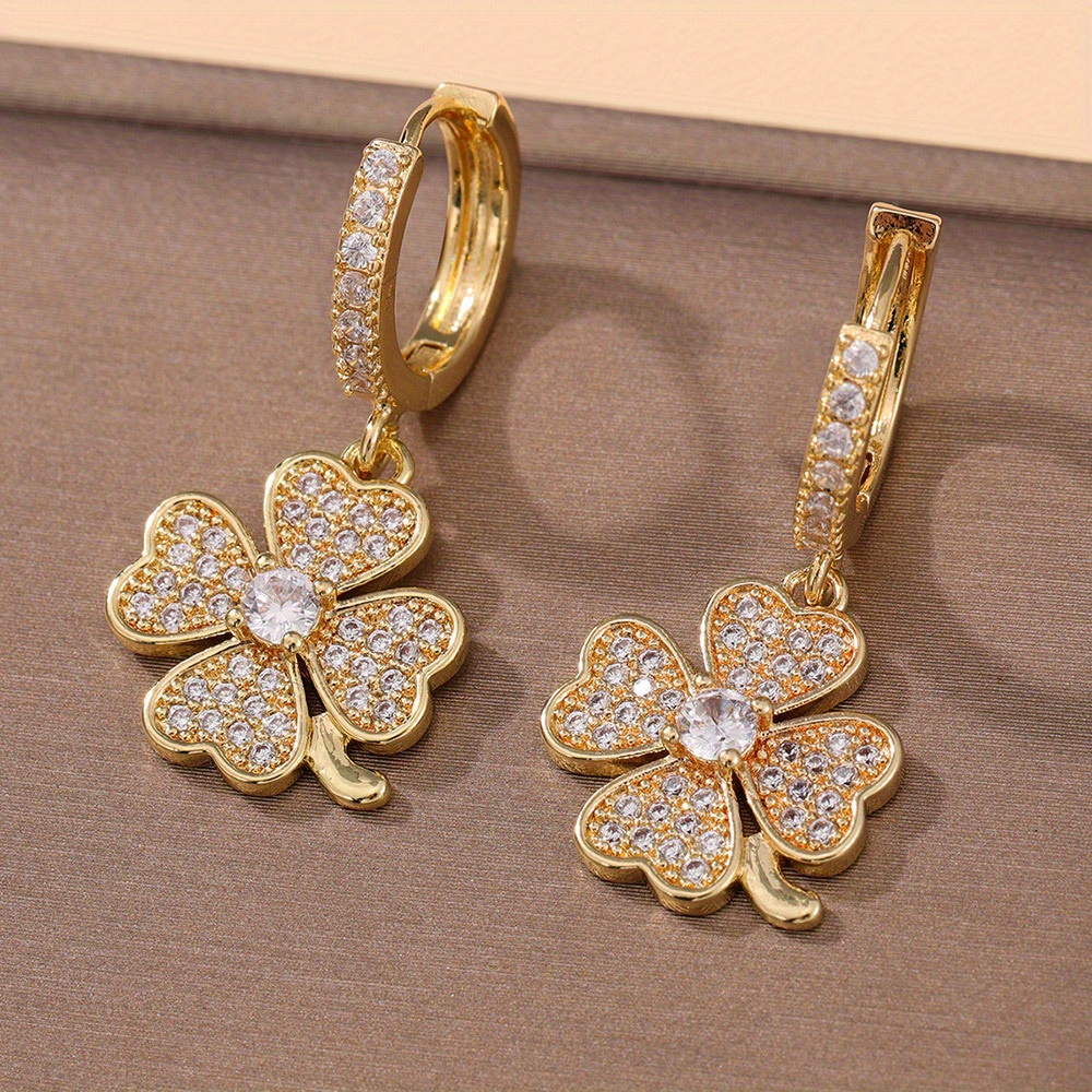 Image of Sparkling Hoop Earrings With Zirconia Embellishments - Trendy And Jewelry
