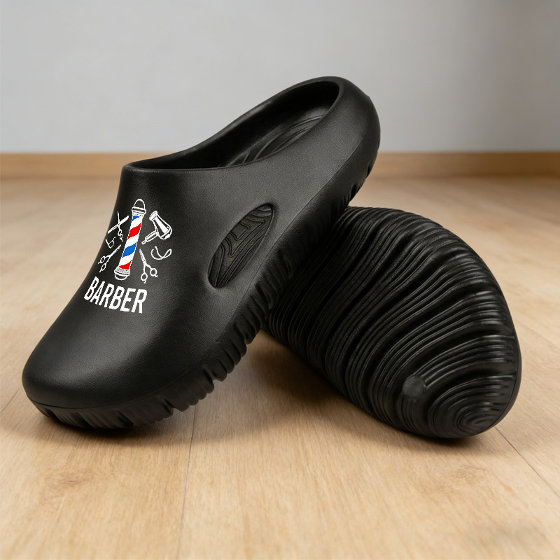 TEMU 1 Pair Barber Couple Slippers, Everyday Home Slippers, Soft, Durable, Stylish And Comfortable. Lightweight Sports Slippers, Suitable For Hotels,