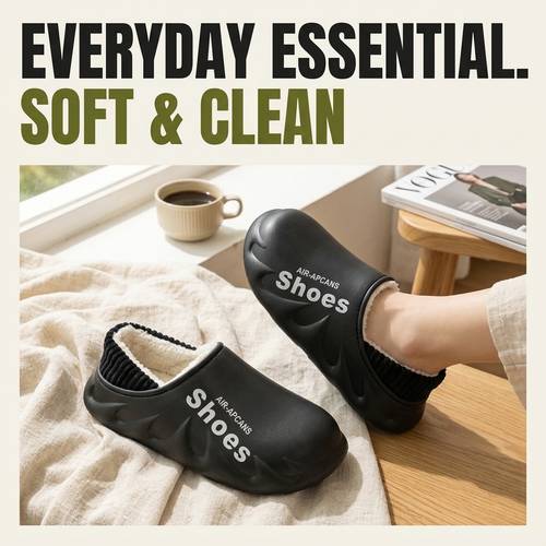 item picture men women high quality winter slippers with warm plush fleece lining anti slip eva sole thick sole indoor outdoor house shoes suitable for wet floors fuzzy lining clogs for cozy footwear