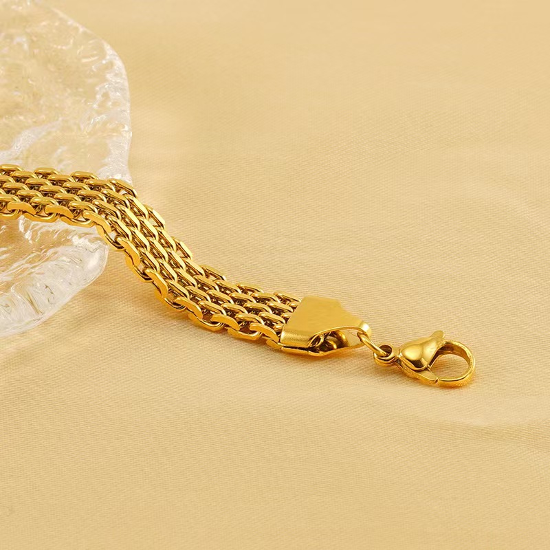 Women's Golden Plated Thin Weave Milanese Mesh Bracelet