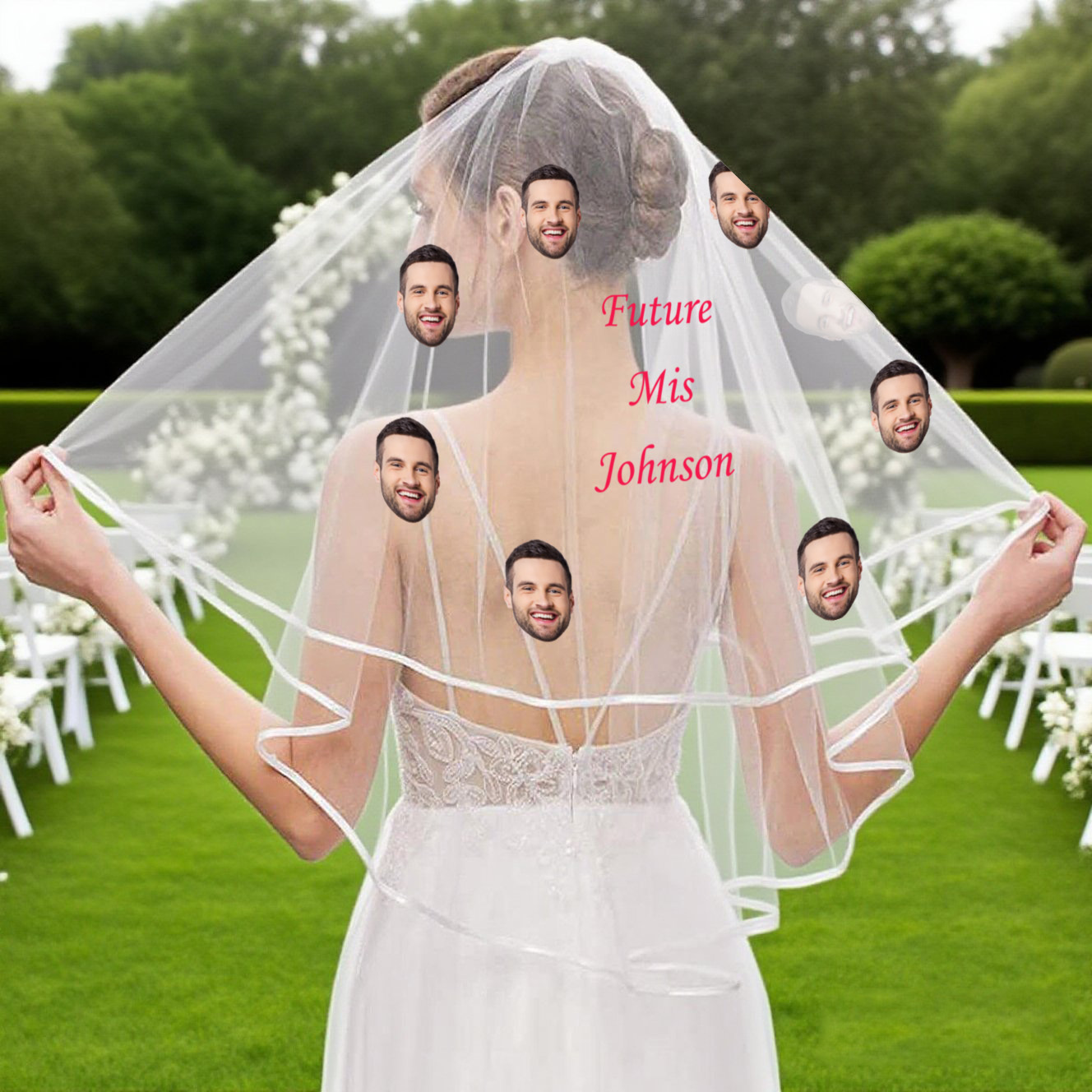 TEMU de mariée personnalisable avec et photos, en tissu , facile à et amusant à utiliser pour des farces. Convient pour , les demandes en mariage et