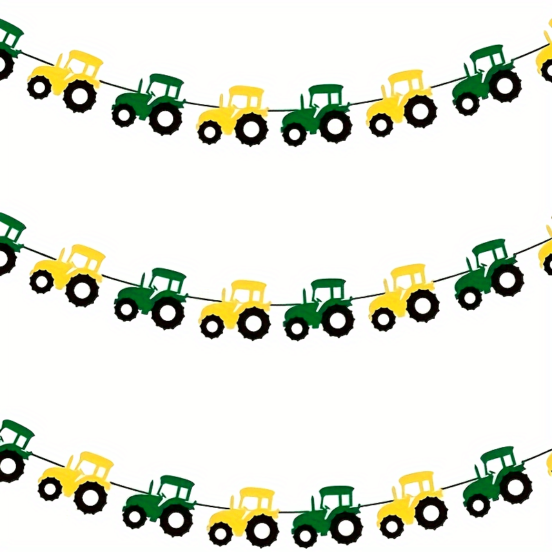 

1pc, Tractor Bunting Tractor Felt Banner Party Decoration For Birthday Decoration Tractor Party Supplies