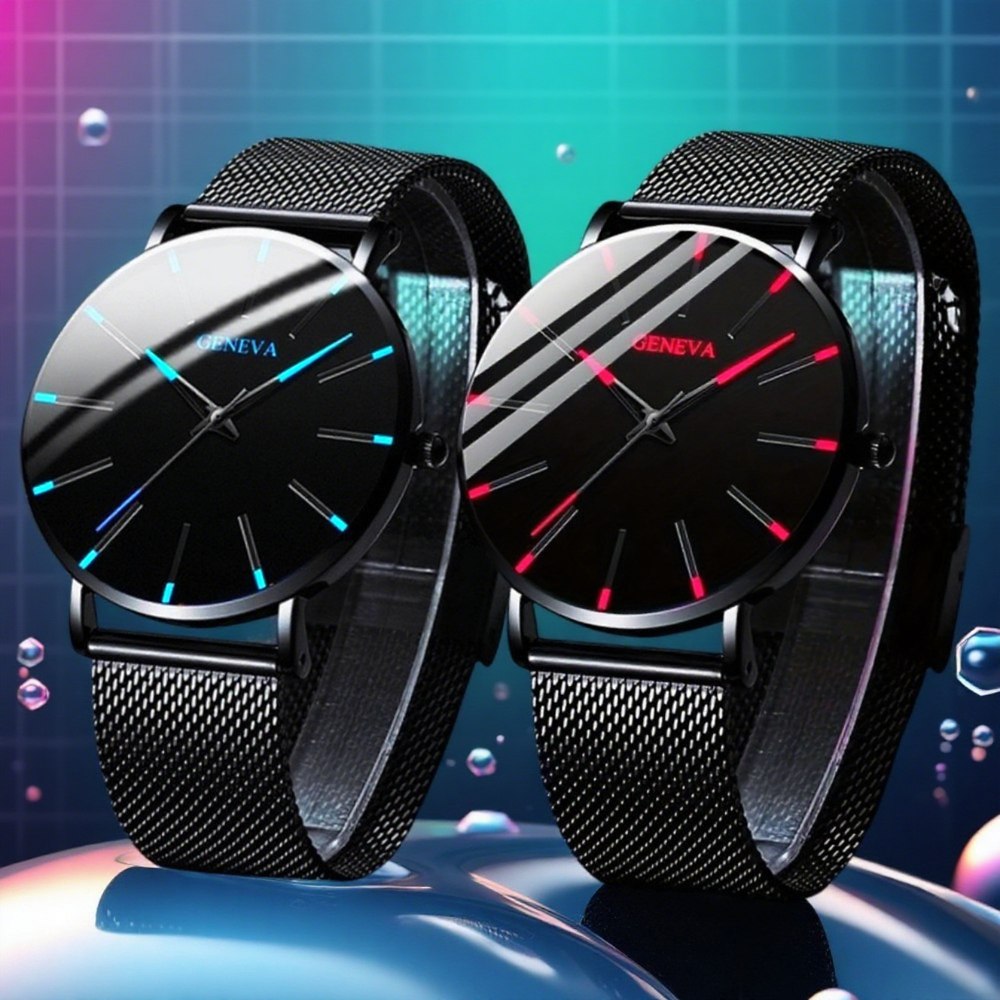 TEMU 2pcs Minimalist Business-casual Digital Quartz Watches - Couple/duo Suitable For Multiple Daily Outfits, Great Gift For Birthdays/christmas/new