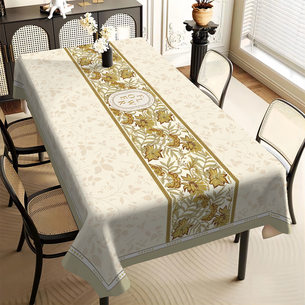 

Open-1pc Christmas Pattern Square Home Table Mat Waterproof Oil-free No-wash Tablecloth Non-slip Tablecloth High-end Light Luxury Table Mat Tablecloth