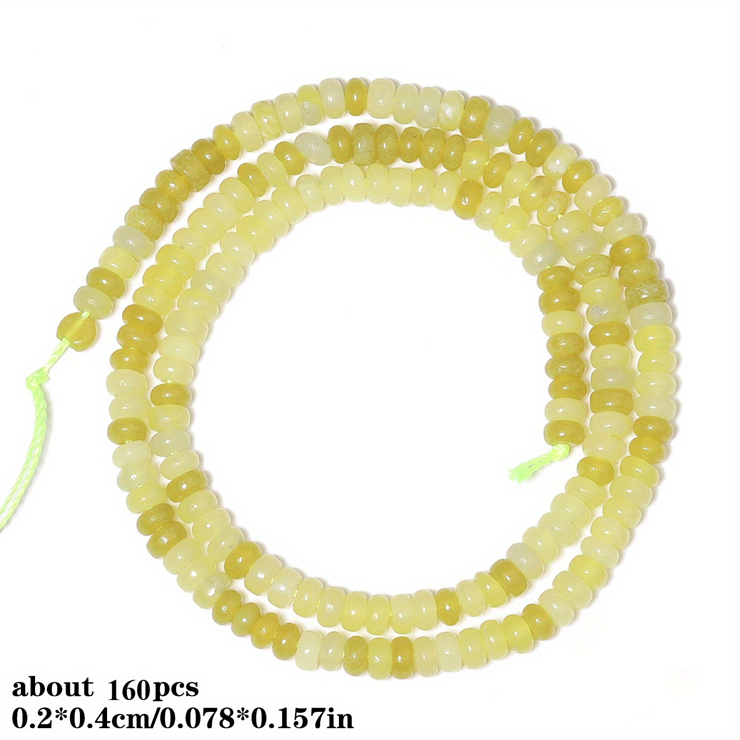 Approximately 160pcs 4x2mm Lemon Yellow Chalcedony Stone Beads, Abacus Wheel Flat Round Loose Beads for Jewelry Making DIY, Bracelet Necklaces Accessories, Ideal Gifts