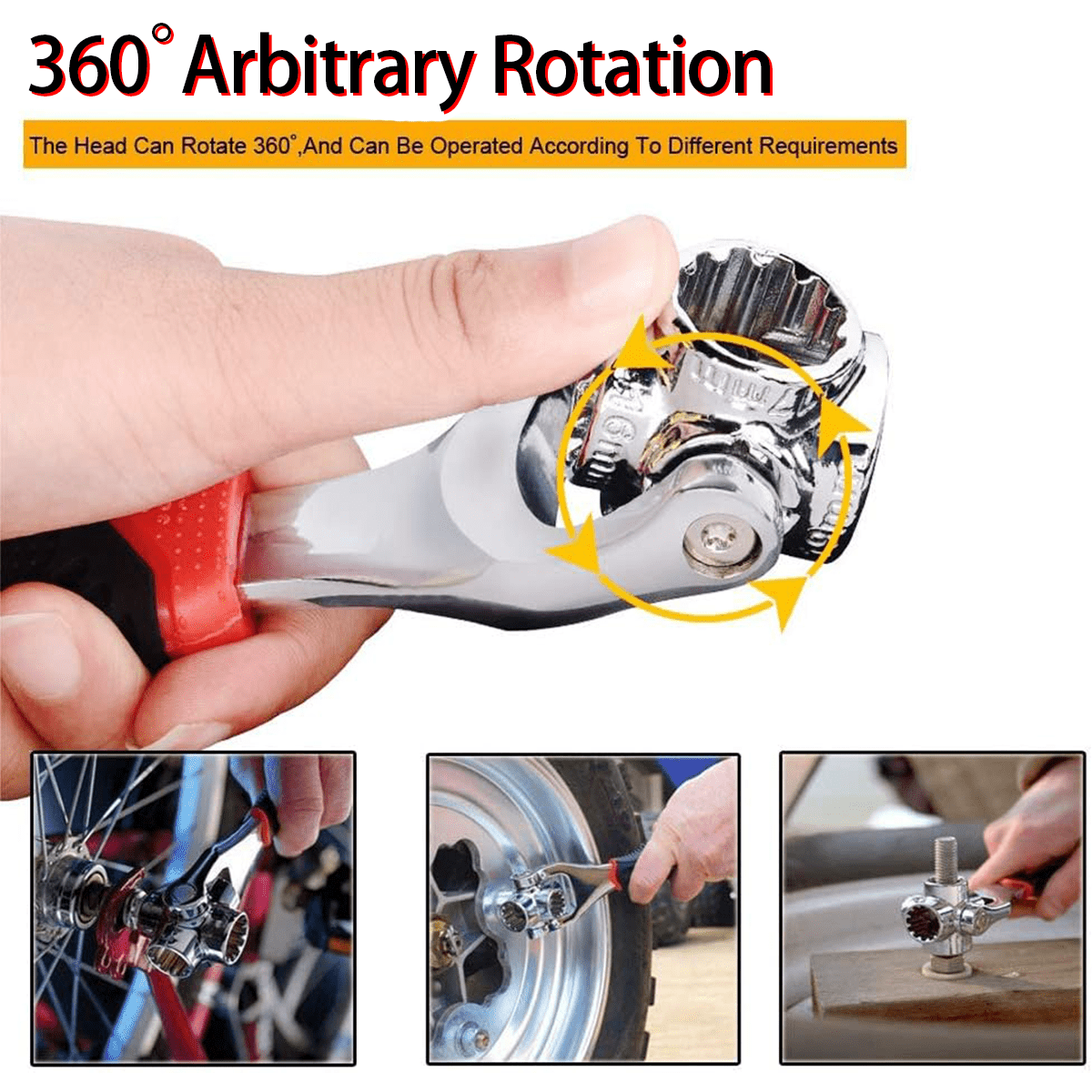 48 in 1 wrench with 360 rotating head stainless steel socket tool for home car repair ergonomic non slip handle fits standard metric bolts 8mm to 13mm versatile wrench tool handling stainless steel tool adjustable wrench details 6