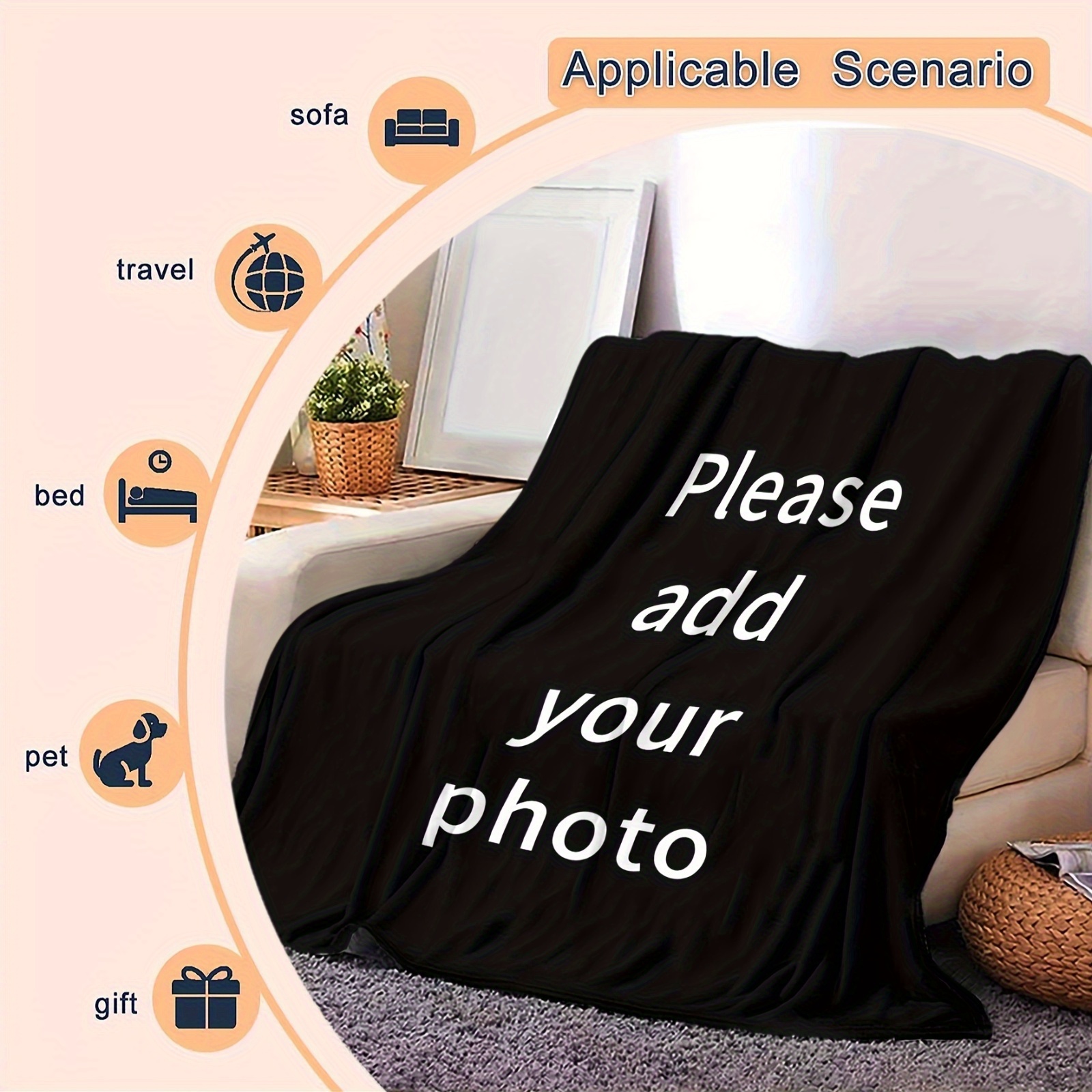Custom Photo Flannel Blanket - Soft and Warm Personalized Gift