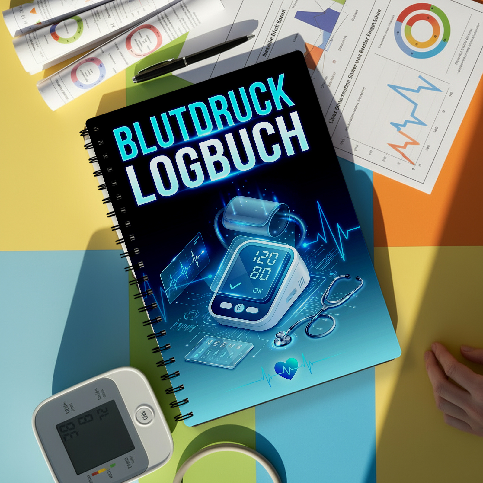 E-shop Notizbuch Journal (Deutsche Ausgabe) für Erwachsene und Senioren | Tägliche systolische diastolische Gesundheitslogbuch Planer, Wellness Workout