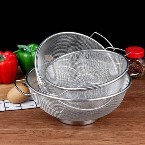 Stainless Steel Fine Mesh StrainerBowl DrainerVegetable Sifter Kitchen Strainer Filter Food Residue