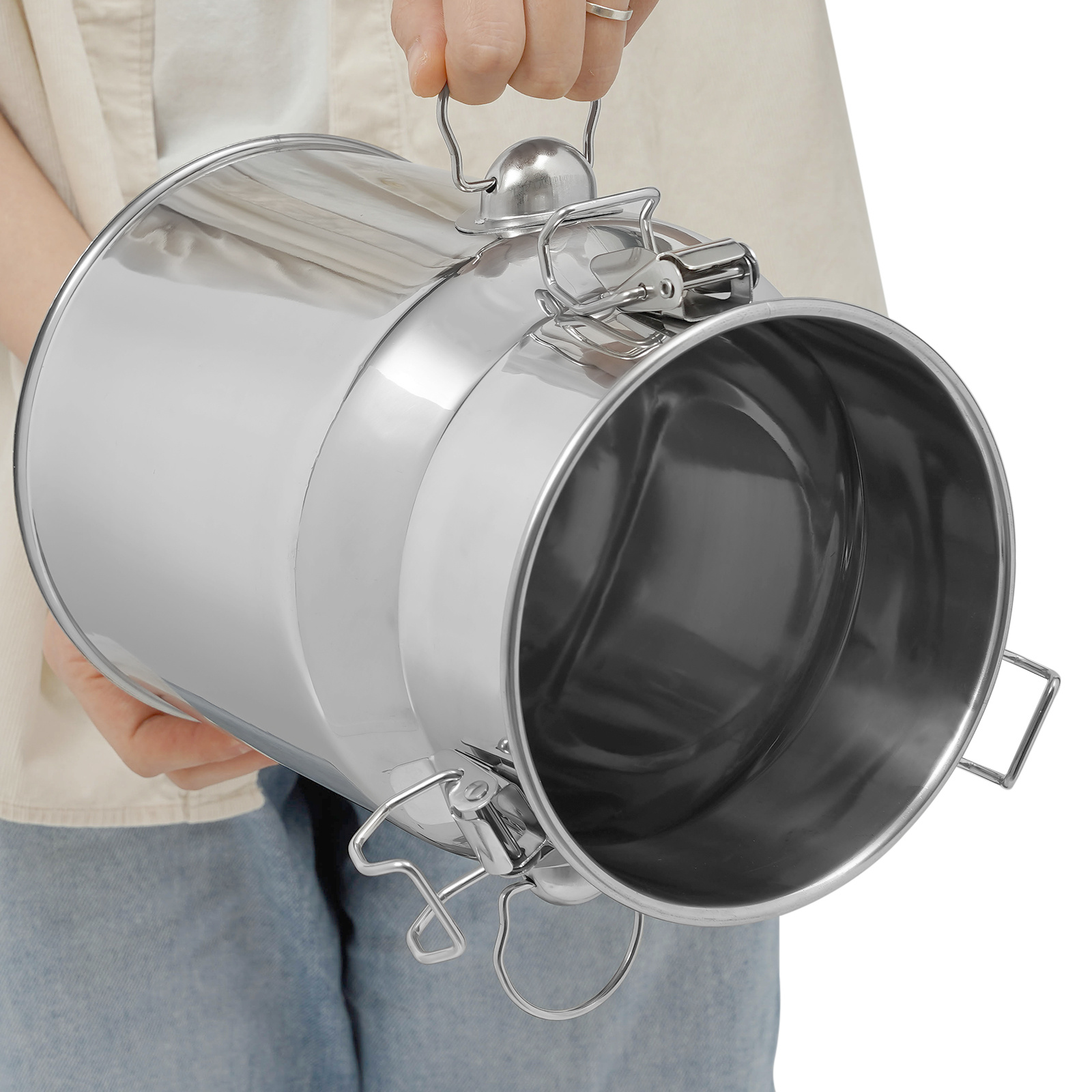 E-shop 5-Liter Großraum-Moderner Metall-Offener Aufbewahrungsbehälter mit Weitem Eingang – , Platzsparend, Ideal für Badezimmer, Wohnzimmer,