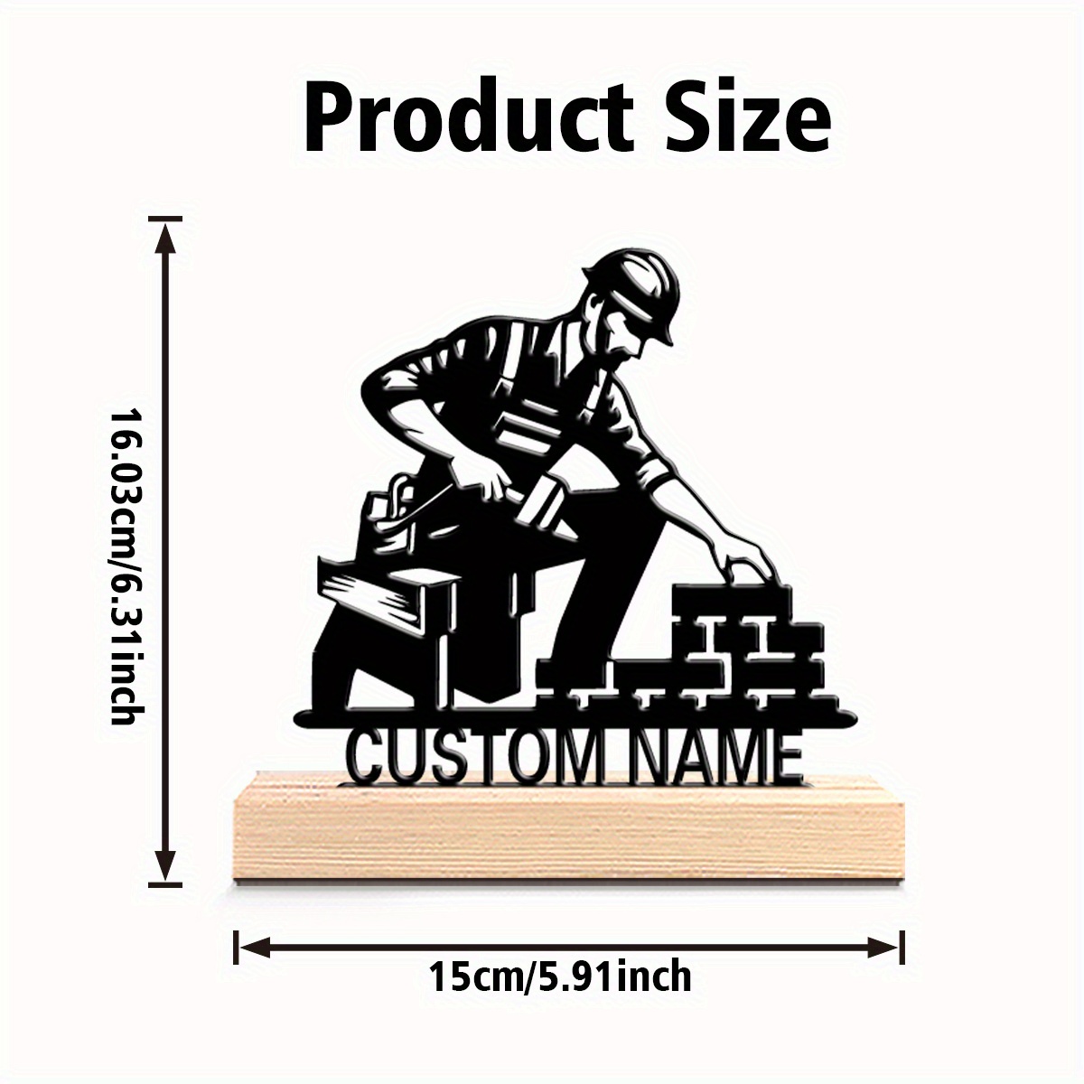 TEMU 1 statuetta in metallo personalizzata ed elegante che rappresenta un , con base in legno. Questa decorazione da tavolo 癡 perfetta per migliorare