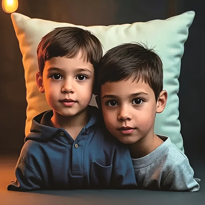 TEMU 1 Personalized Photo Pillowcase Custom Gift, Made Of Soft Polyester Material, Single-sided Printing, Diy Designed With Photos And Text, Suitable