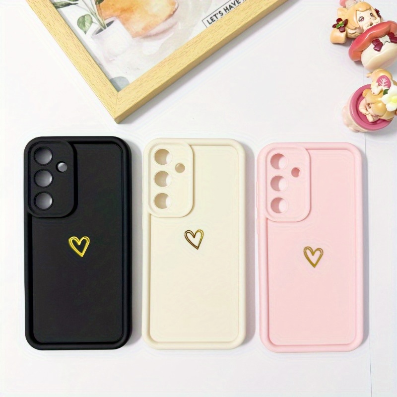 TEMU Phone Case - A Set Of 3pcs Black, White, And Pink Combination Phone Cases For