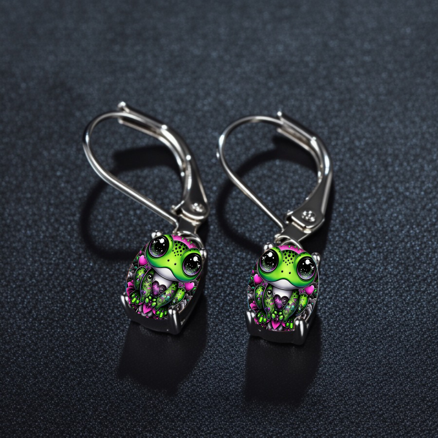TEMU 2pcs Frog Earrings Animal Earrings Fantasy Earrings Magic Earrings Pendant Earrings Nature Earrings Jewelry Accessories Unique Jewelry Christmas
