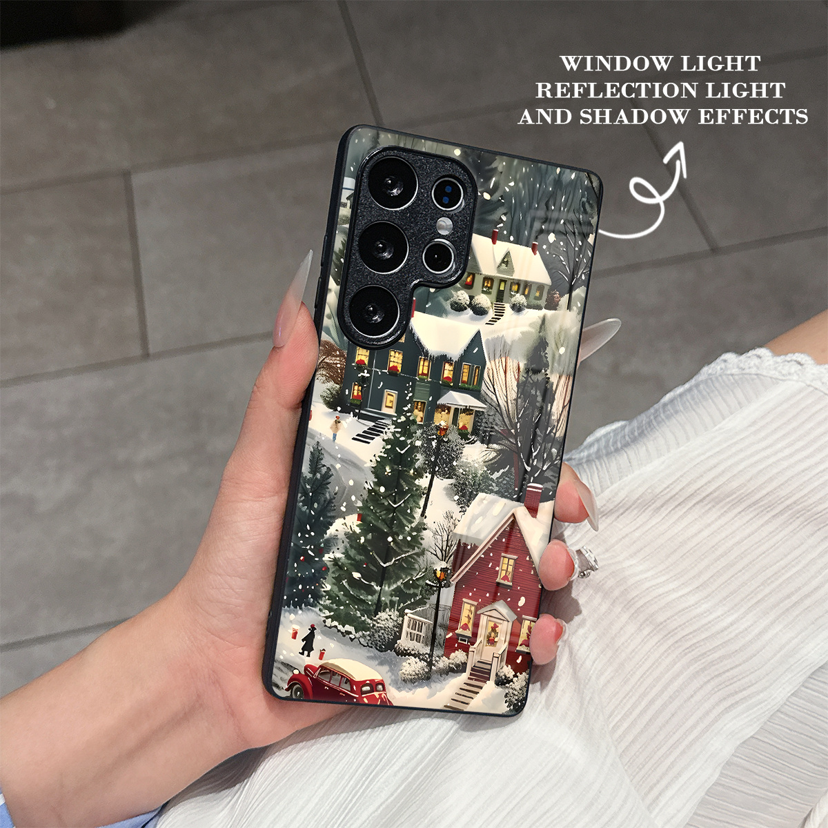 TEMU Phone Case - A Phone Case Featuring A Winter Scene With Christmas Snow, Designed For For Models, Including The S25, S24, S23, And More