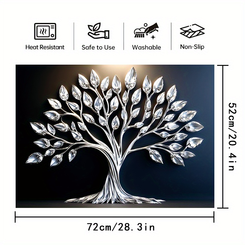 TEMU 1pc Protector de Estufa con Diseño de Árbol de Cristal, 72×52cm, Adecuado para Estufas, Placas de Inducción y Cerámica, Antiarañazos, Cubierta