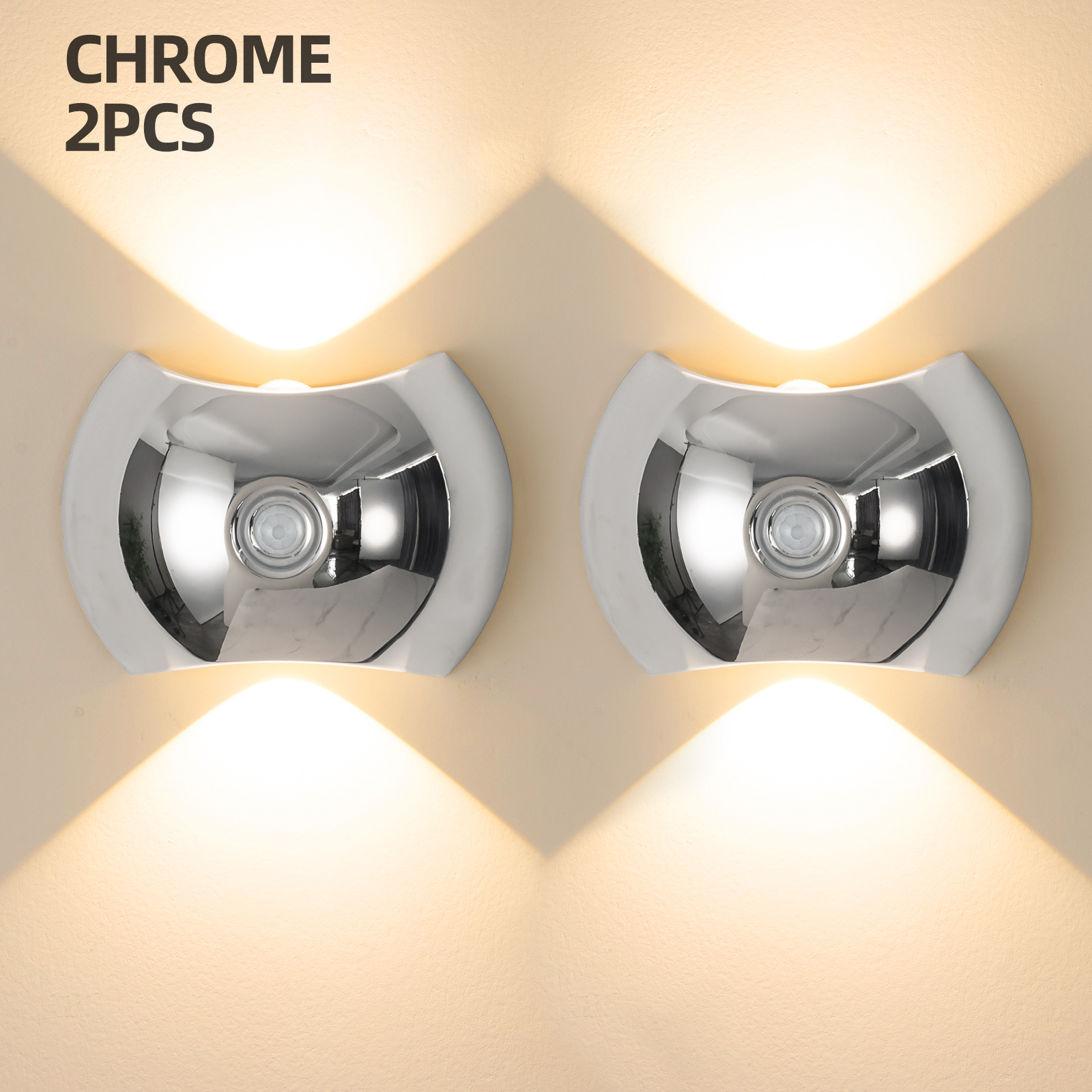2pcs LED Motion Sensor Light, USB Rechargeable Cabinet Wall Lamp