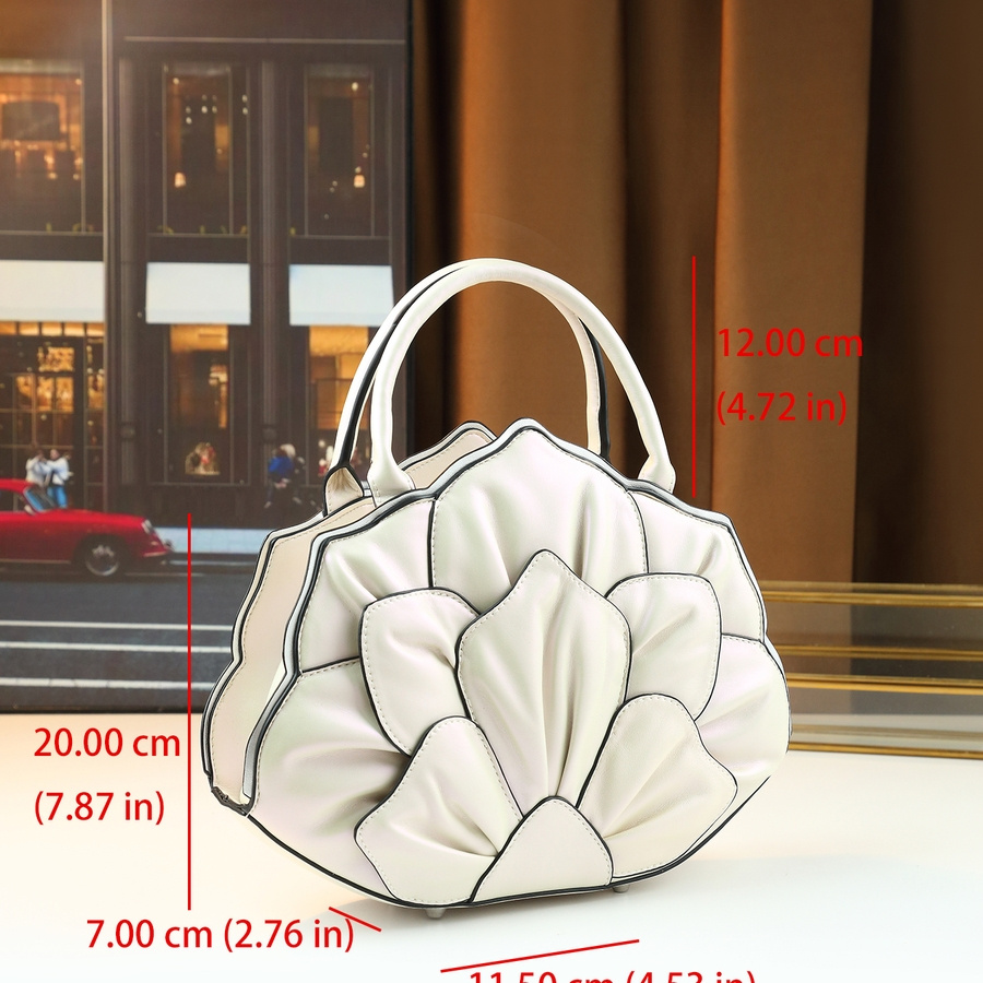 Meela & Jack Women's Elegant Floral-like handbag - Luxury Purse with Zipper Closure, Detachable Strap - White Everyday & Formal Bag for Women, Wedding, Office, Party - European Collection, Wedding Tote, Sophisticated Design, Highquality Finish, Fashionable Accessory, Bridal Accessory