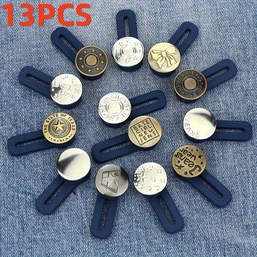 13pcs adjustable jeans button extenders unisex seamless belt extenders telescopic waist expanding buttons nail and sew buttons adjustable and detachable buttons extension buckles jeans buttons