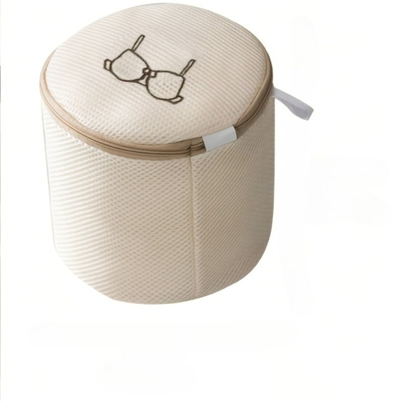 TEMU 1pc Laundry Bag, Zippered Bra Bag, Made Of Honeycomb Fabric, Effectively Filters Impurities, Support Frame Prevents Deformation During Washing,