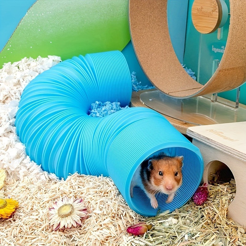 

1pc Tube de jeu extensible pour animaux, de hamster pliable, tunnel de jeu en plastique pour rats et , jouet d'exercice amusant pour animaux