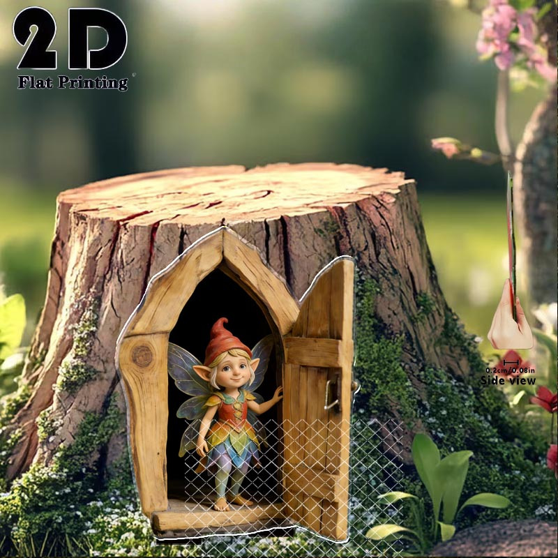 2d flat 2d flat 2d flat 1pc fairy door garden decorative stake outdoor courtyard garden lawn decorative ornament garden tree stump and flowerbed decorative stake suitable for courtyards lawns and bonsai holiday decoration ideal gift