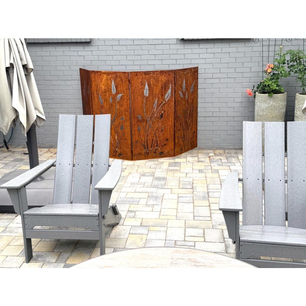 Outdoor Privacy Screen (3pcs Set), Outdoor Metal Wall Decoration, Large Metal Wall Sculpture, Wrought Iron Wall Art, Metal Garden Flowers