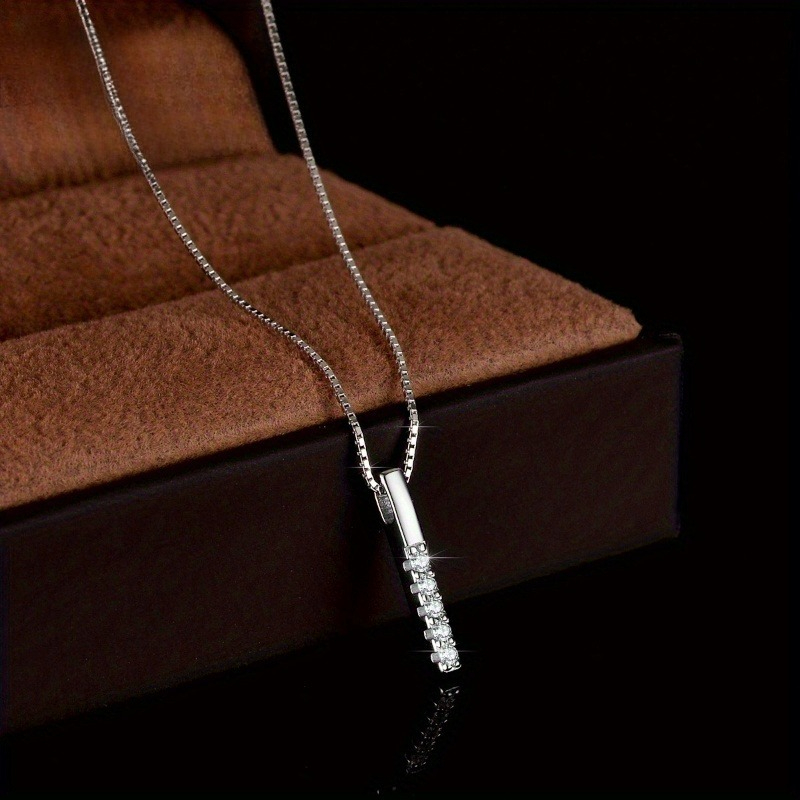 TEMU Un collier avec pendentif élégant en argent sterling 925 avec de la moissanite et des complets | Parfait pour et les femmes cadeau
