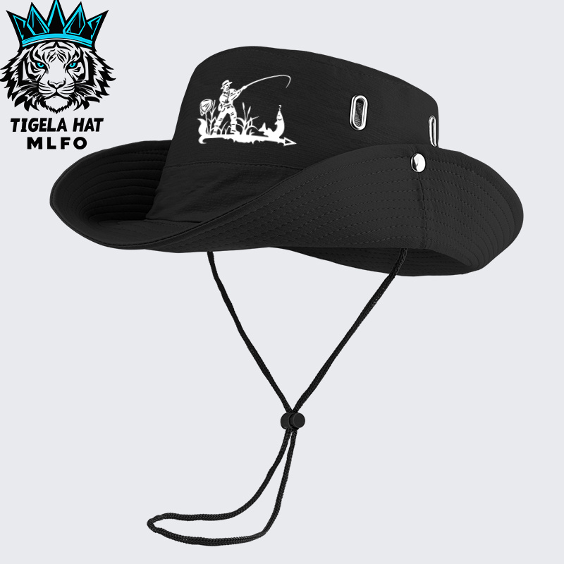TEMU Unisex Fishing Caps With Drooping Brims And Printed Patterns. Adjustable, Quick-drying, And Foldable For . Ideal For Fishing, Hiking, Camping,