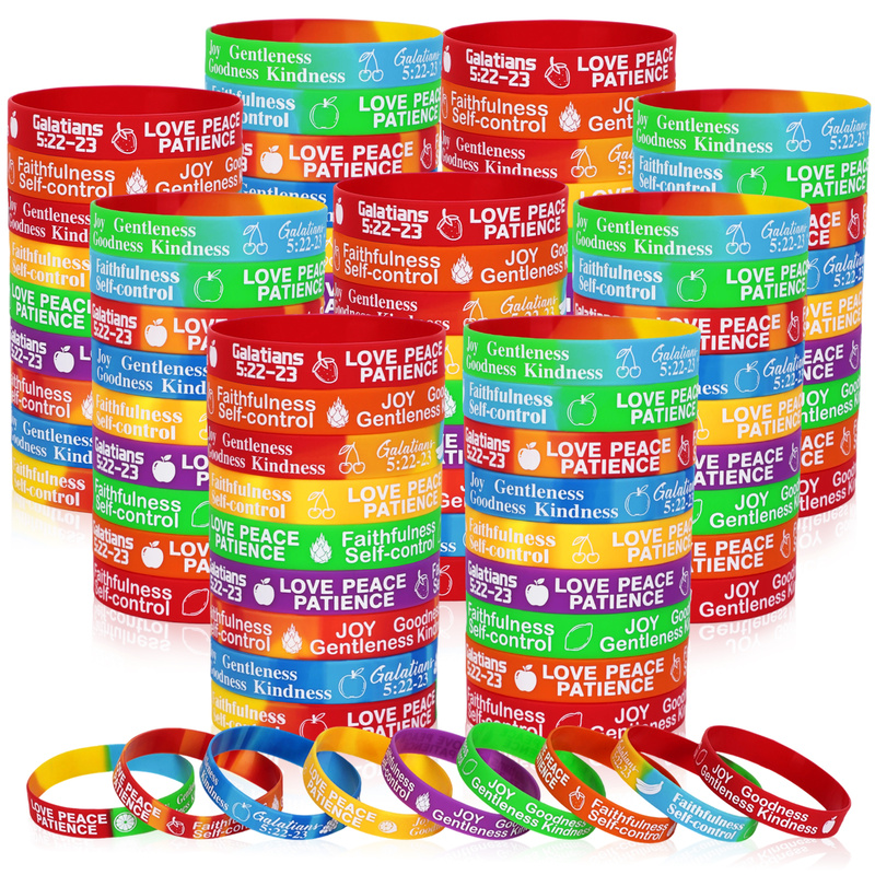 100pcs Fruit of the Spirit Inspirational Scripture Bracelet Set