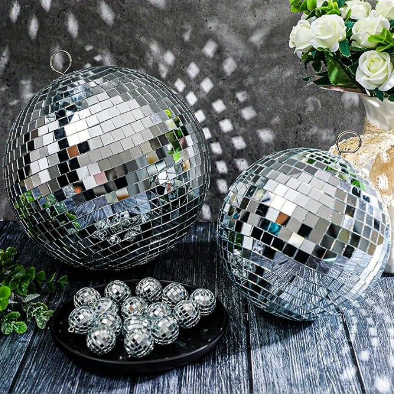 Boules De Noël à Paillettes - Lot De 9 - Diamètre 8 Cm - Rouge, Blanc, Or - Décorations Sapin, Mariage, Fête - 8