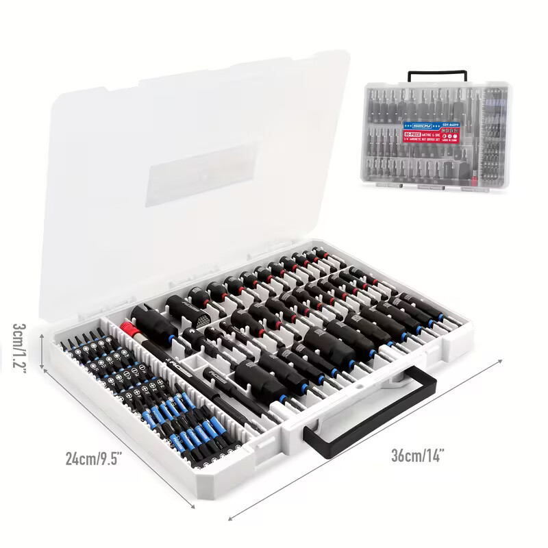 Image of 80pcs Magnetic Impact Nut Driver Set With Sockets Wing Nut Driver Socket Adapters Power Bits