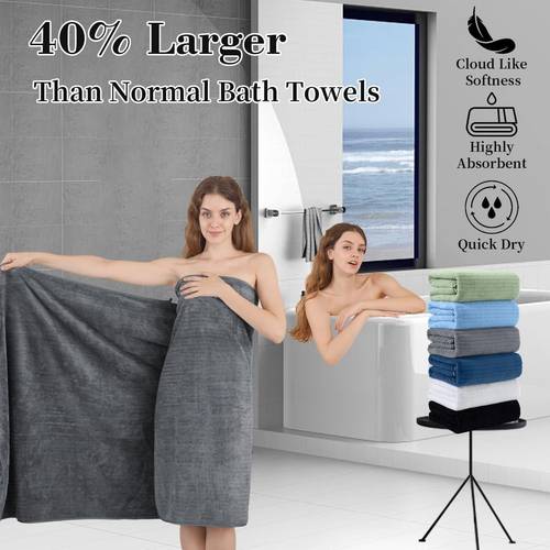 4pcs extra large bath sheet 35 x70 inch ultra soft fluffy towel oversized bath towel set premium microfiber bathroom towel set absorbent quick towel for bathroom