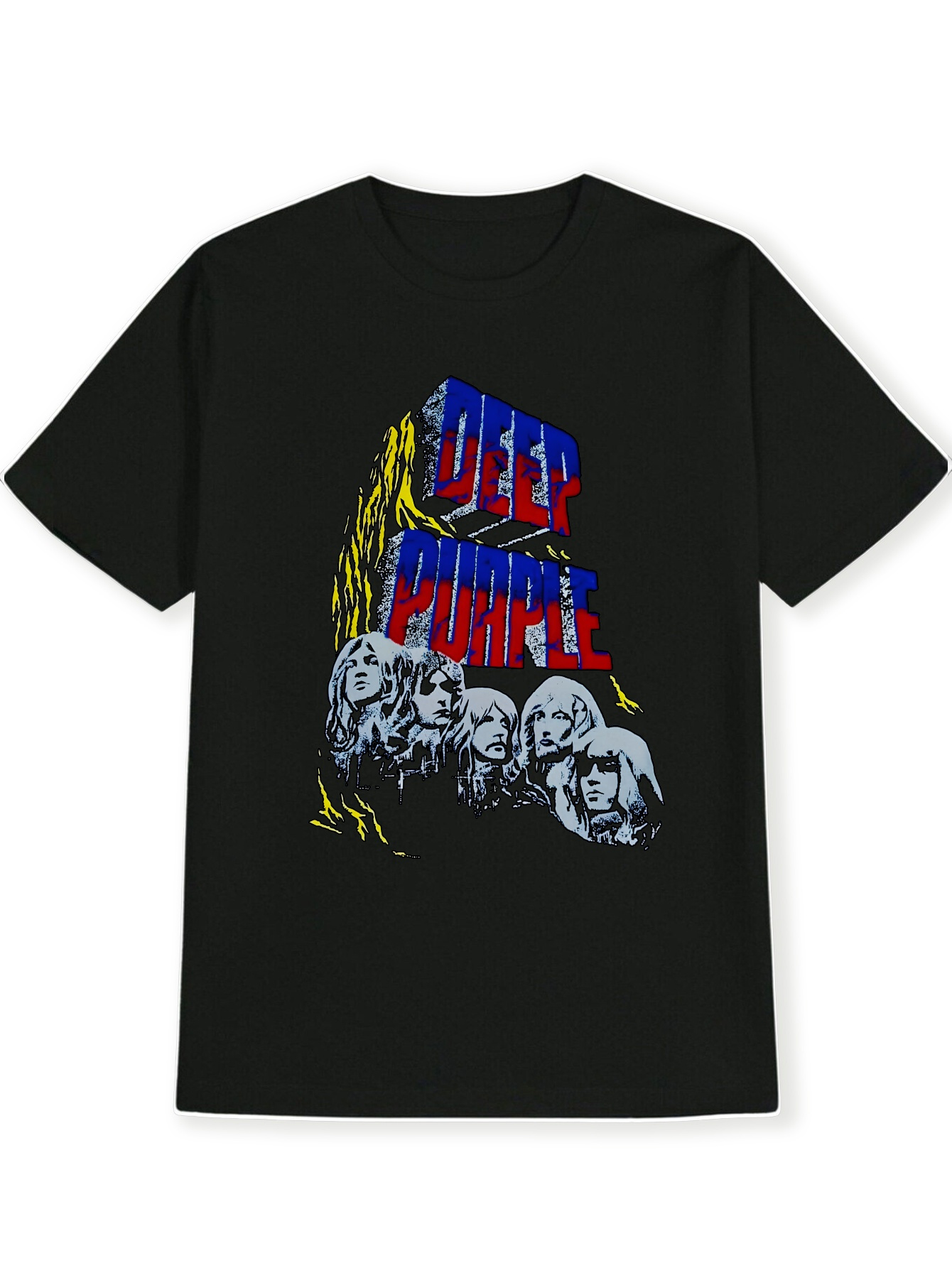 camiseta gráfica banda profundo hombres camiseta rock Temu Spain