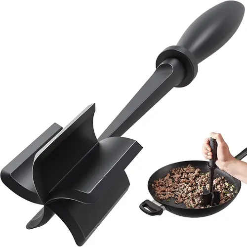stainless steel manual meat grinder burger masher heat resistant 5 tapered blades for grinding ergonomic handle homemade and ground meat for home use