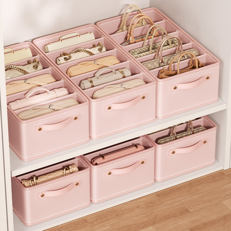 2pcs Foldable Storage Boxes with Multi-Compartment Design