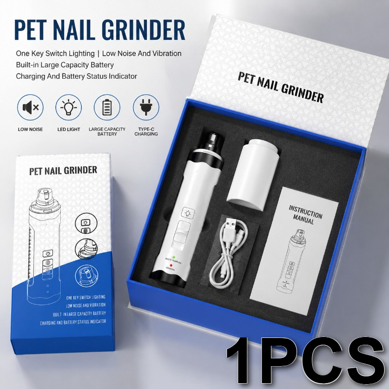 TEMU Pet Nail Grinder 2-speed For Dogs&cats Electric Professional Motor Pet Nail Grinder For Dogs Powerful Quiet Nail Grinder&trimmer For Puppies &