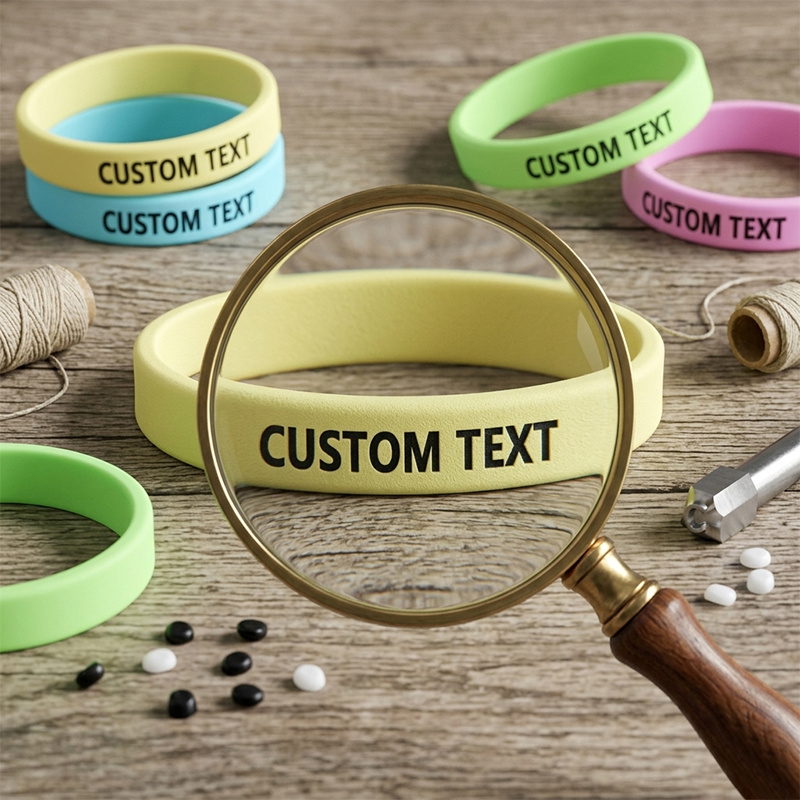 30pcs Custom Glow-In-The-Dark Silicone Bracelets, Gift for Her