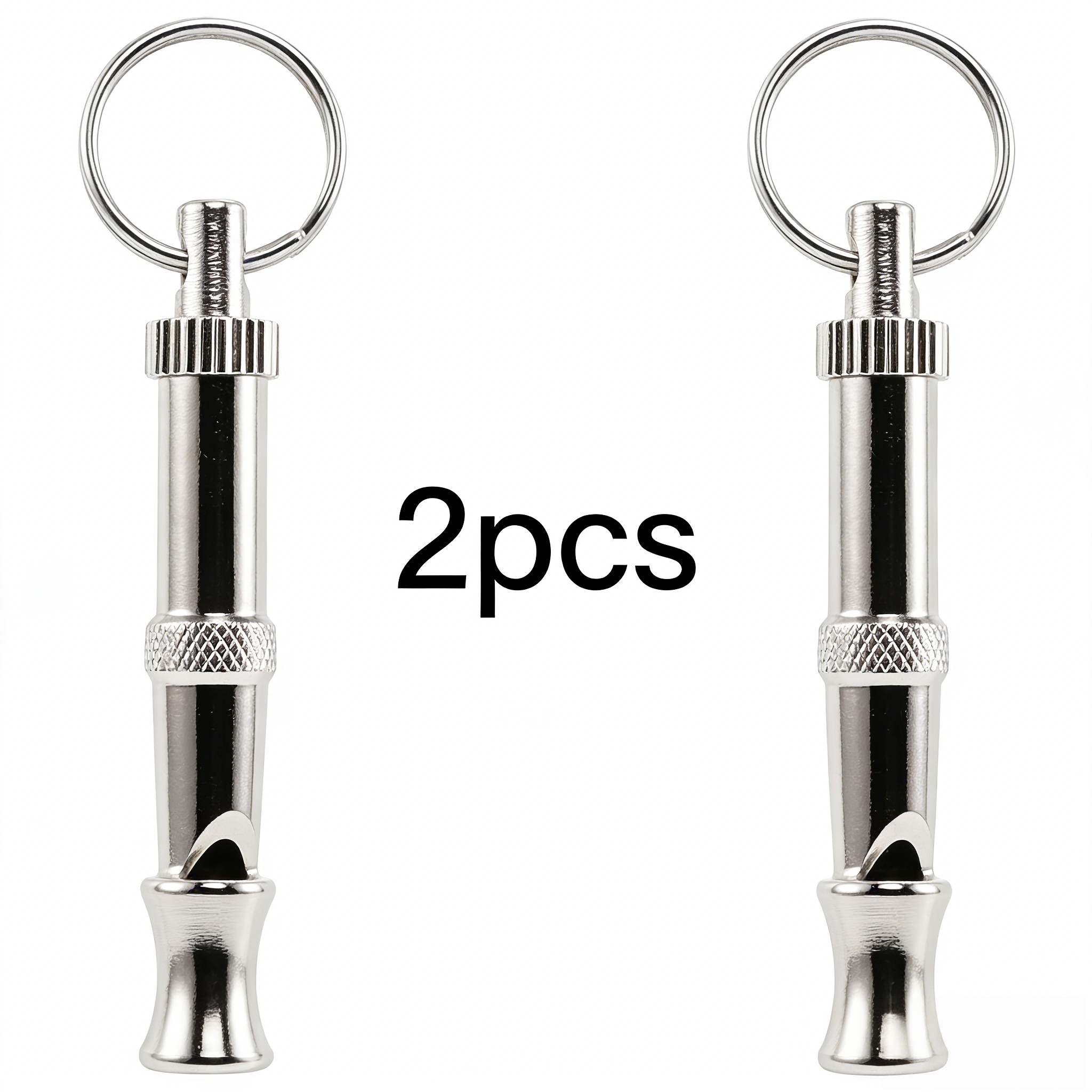 TEMU 2/3/5pcs Dog Training Whistle, Silvery Pet Whistle, High Frequency, Essential For Outdoor Dog Walking, Pet Sound Toy, Durable, Stainless Steel