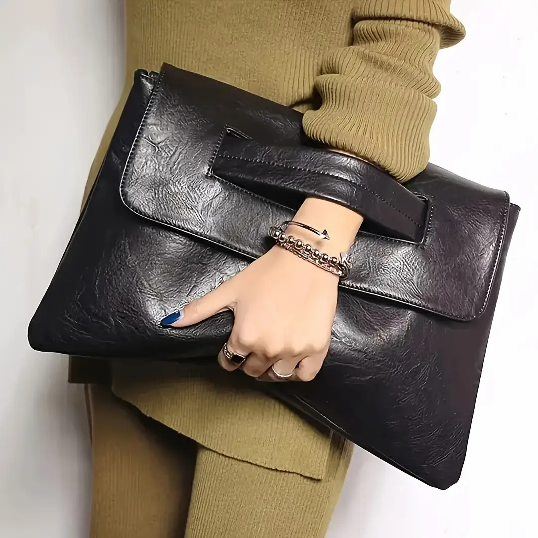 E-shop Vintage Einfarbige Damen Große Clutch Multifunktionale Abendtasche Elegante Damen Handtasche Geldbörse