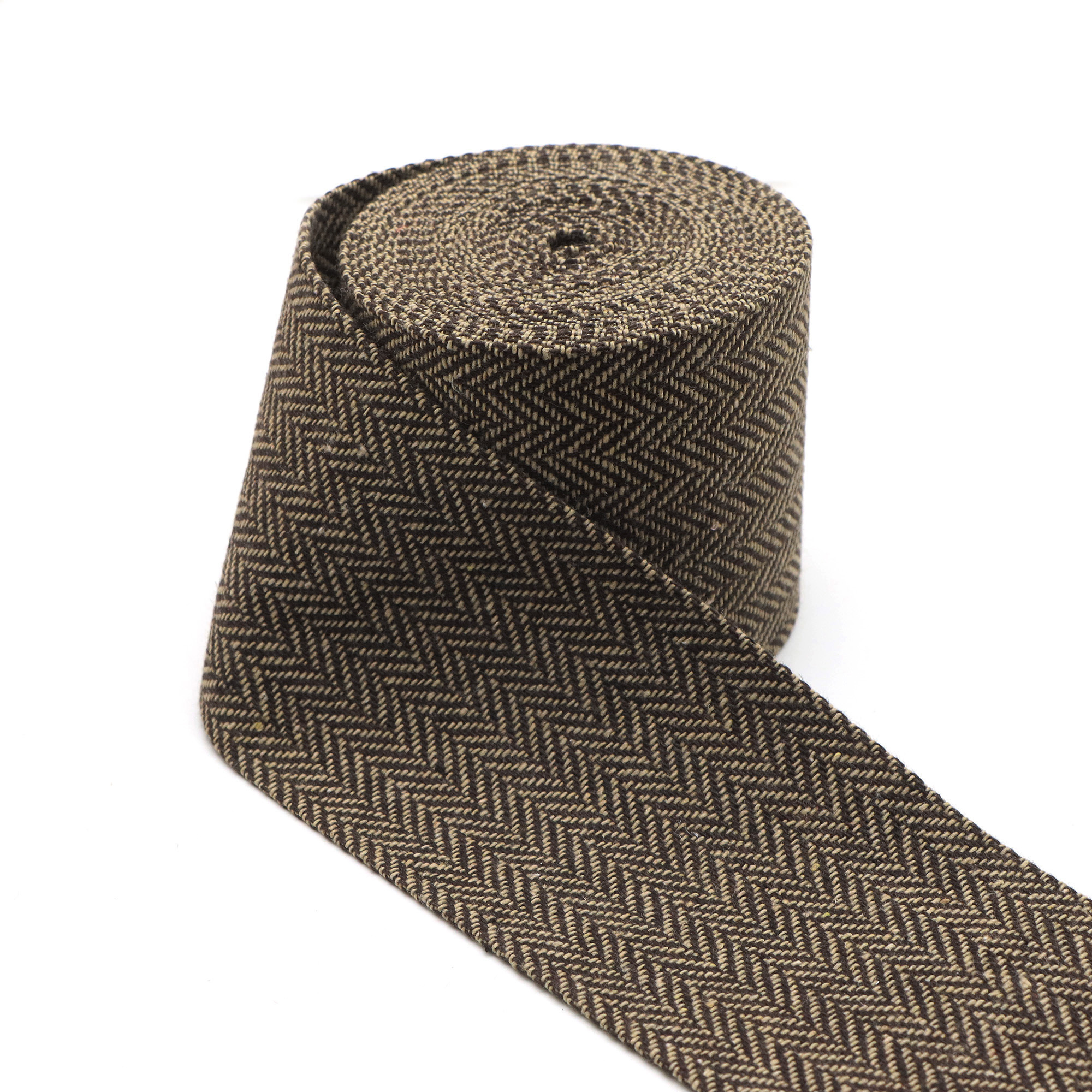 TEMU 5 Yards Nastro in Tessuto di Lana con Motivo Tweed Vintage, Nastro Marrone a su con , Accessori per Capelli, Abbigliamento, Borse, , Utilizzato