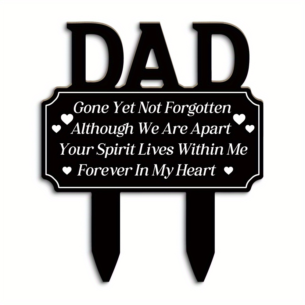 TEMU 2d Flat, 2d Flat Putuo Ornament, Made Of Acrylic, Dad's Memorial Garden Sign - Clip-on, Holiday, Garden Lawn Yard Decorative Sign, "gone "
