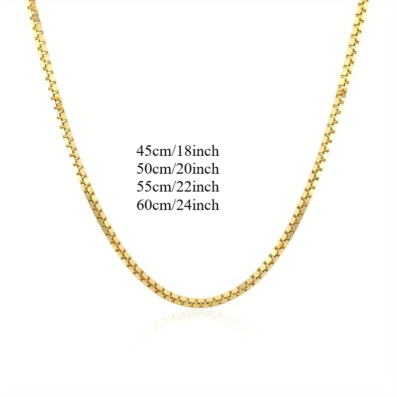 Classic Thin Box Chain Necklace 2mm 316L Stainless Steel Women's Accessory