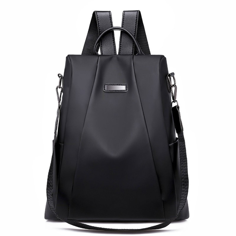 TEMU Women's Fashion Mini Backpack, Small Black Oxford Cloth Shoulder School Bag For , With Adjustable Shoulder Straps & Hidden Zipper Design,