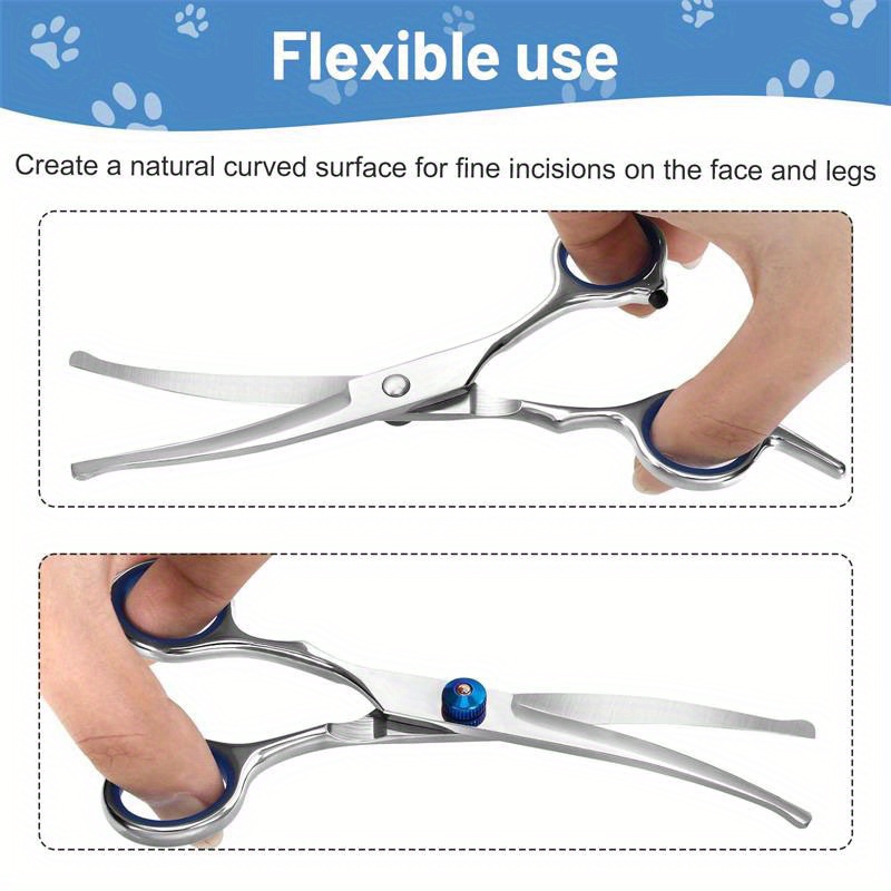 professional pet grooming scissors with rounded safety tips lightweight design made of 4cr stainless steel ideal for trimming nose ear face and paw hair for   dogs and cats Product details 1